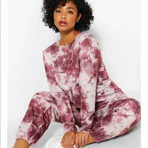 Tie dye long sleeve crop and jogger set